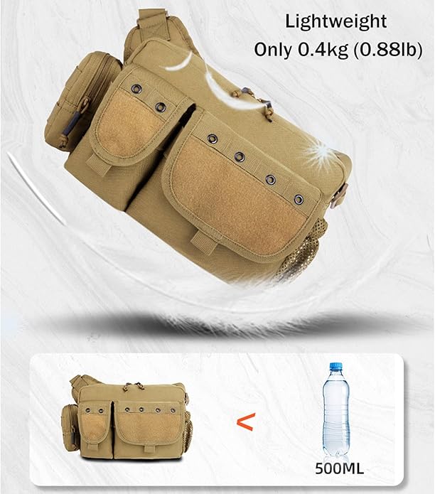 Tactical Messenger Bag - Military Molle Briefcase Crossbody Shoulder Bags Sling Pack for Cycling Hunting Camping