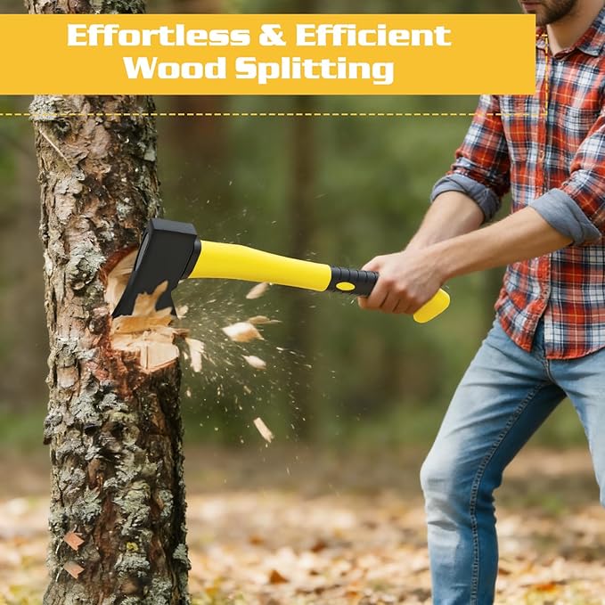 16 Axe Ultra- Hatchet-Camping Axe Lightweight (2.4lbs) | Forged High-Carbon Steel Ergonomic Handle for Outdoor Splitting &amp Hammering