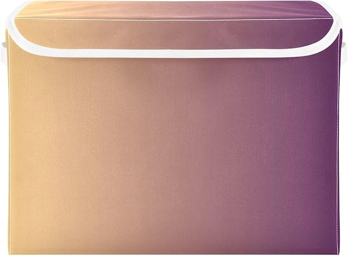 Brown Gradient Storage Boxes with Lids Foldable Container Storage Fabric Storage Bin for Home Studyroom Home Decor