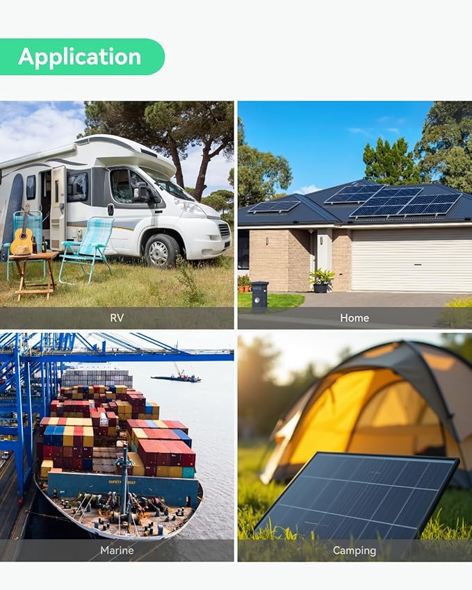 LINOVISION 4-in-1 Solar Power System with 80W Solar Panel 12V 40A Lithium Battery Charge Controller RS485 Monitoring IP66 Waterproof for Security Cameras and IoT Devices