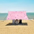 ALAZA Bow Stars Pink Beach Tent Sun Shelter Portable Canopy Sunshade for Outdoor Camping Picnics Backyard Fun 10x9 ft