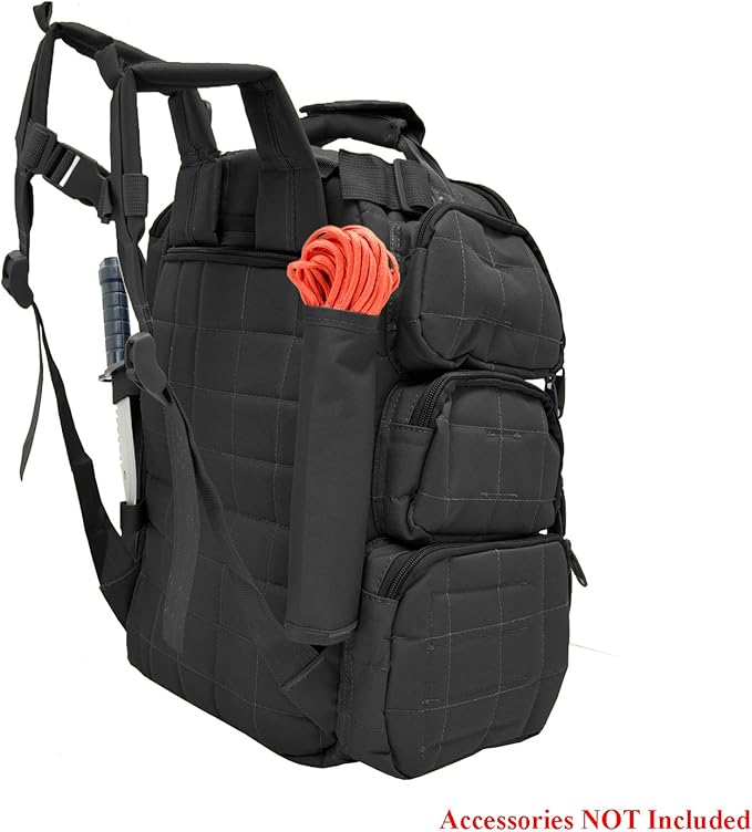 Explorer Tactical Heavy Duty Range Backpack With Adjustable Compartments R4 Black