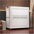 190QT Large Plastic Storage Bin With Lid And Wheels Folding Stackable Storage Box For Home Office Clothes And Blanket Organizer