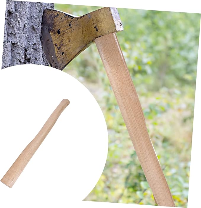 1 Set Wooden Axe Handle Replacement with Durable Wedges Woodworking Tool Skid Grip for Camping and Outdoor Use Sturdy and Easy to Install