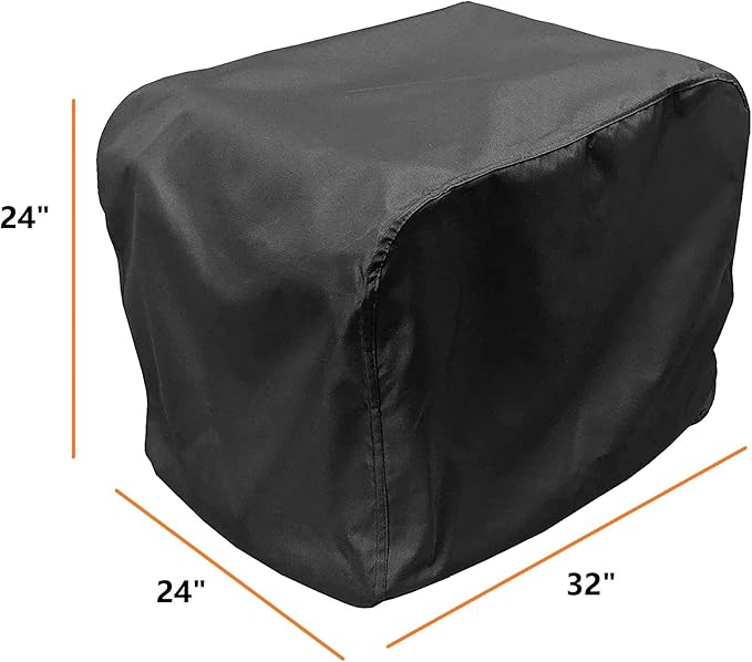 Generator Cover Waterproof Heavy Duty Thicken 600D Polyester with Elastic Drawstring Weather/UV Resistant Generator Cover for Universal Portable Generators 5000-10000 Watt (32''L x 24''W x 24''H)