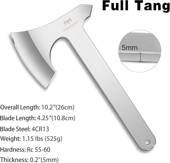 Throwing Axe Set 2 Pack 10.2 Throwing Axes and Tomahawks Full Tang Stainless Steel with Nylon Sheath 4.3 Blades Design Perfect for Axe Throwing Game Competition and Recreation