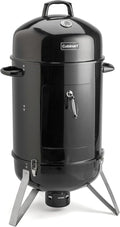 Cuisinart 18” Vertical Charcoal Smoker Integrated Thermometer Water Bowl and Dual Vents Perfect for Smoked Brisket Chrome Plated Grates Smoker Grill for BBQ Camping Tailgates