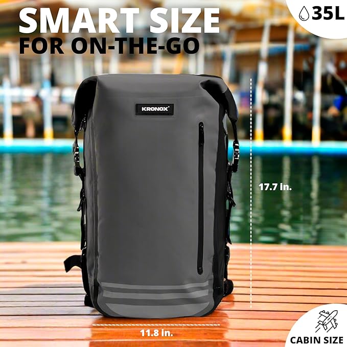 KRONOX 30L Waterproof Backpack for Men – IPX7 Submersible Dry Bag Lightweight &amp Durable for Travel Motorcycle Kayak