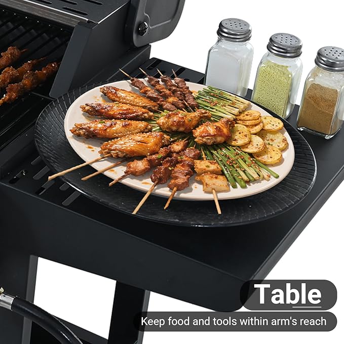 Endark 4-burner | 34000 BTU all-purpose cast iron bbq grill | Perfect for outdoor cooking garden poolside tailgating and hiking | great for roasting searing kebabs