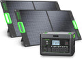 Solar Generator 2400W Portable Power Station with 2x100W Solar Panel (Ship Separately)1843Wh LiFePO4 Battery Backup4 AC Outlets Up to 2400W for OutdoorOff-Grid LivingRV TripHome Emergency