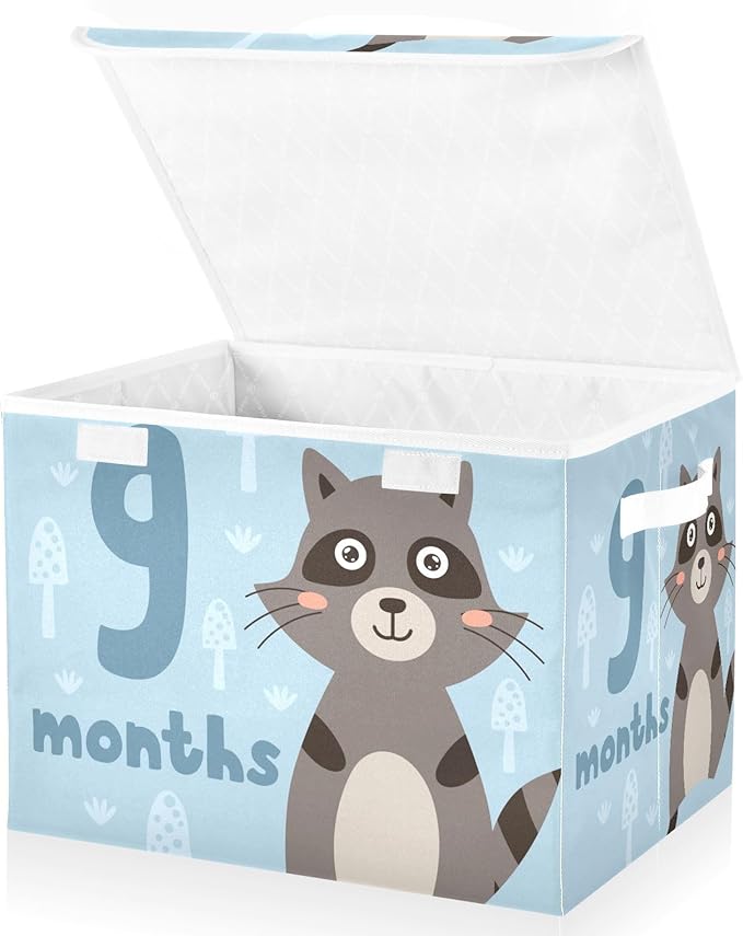 9_months Storage Bins with Lid Foldable Room Storage Clothing Storage Containers for Home Studyroom Dormroom Storage