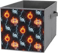 Convenient Closet Organizer Bins Cool Water Fire Basketball Foldable Storage Cubes for Clothes Shoes Neat Storage Solution