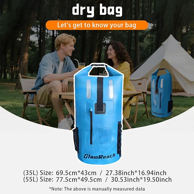 Waterproof Backpack 35L Dry Bag for kayaking Hiking Travel CampingFishing &amp Paddle Boarding with 2L dry bag for Men &ampWomen