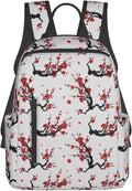 Men Women Bookbag Japanese Watercolor Cherry Blossom Laptop &amp Tablet Backpack for Travel &amp Work