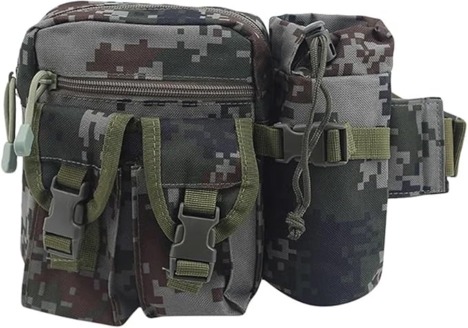 Waterproof Nylon Fanny Pack Men Tactical Military Army Waist Bag Hiking Outdoor Camping Shoulder Bum Belt Bum Sport Chest Bags(07 Digital)