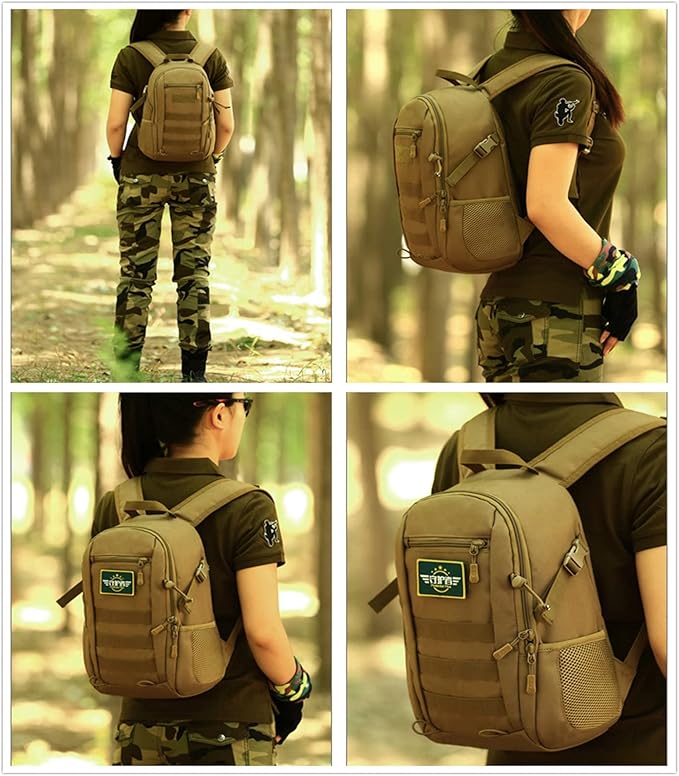 UNISTRENGH 12L Mini Daypack Military MOLLE Tactical Backpack Rucksack Gear Assault Pack for Cycling Fishing (Black#BL)