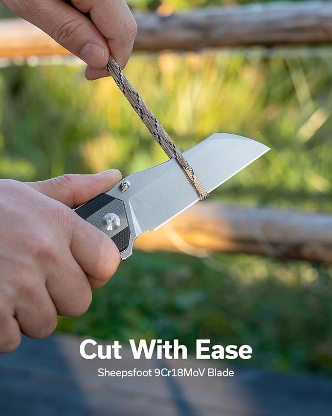 SENCUT Draxor Folding Pocket Knife for EDC Camping Knife with 3.7'' 9Cr18MoV Blade &amp G10 Handle Gift for Men Women (Gray)