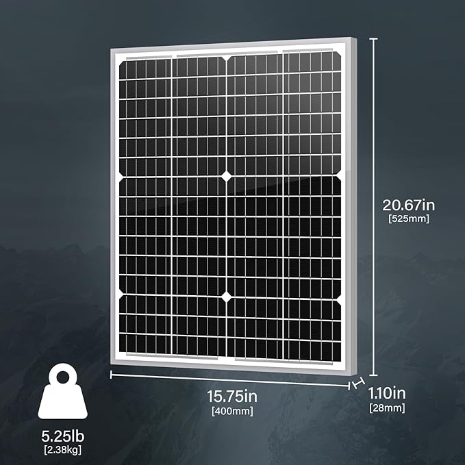 Newpowa 5 Pack Solar Panels 35W 24V 10BB High-Efficiency Monocrystalline Solar Panels Charges 24V Batteries of RV for Off-Grid Systems RV Boat Camper Trailer Gate Opener (175W Total)