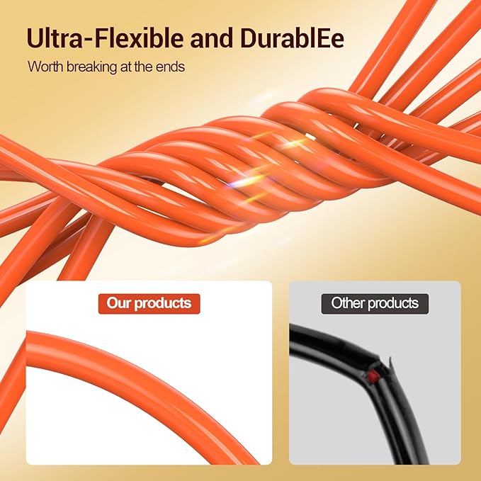 Solar Extension Cable 14AWG Tinned Copper with Solar Panel Connectors 12AWG Red &amp Black Branch Wires Heavy Duty Outdoor Power Cord for RV Inverter Generator Off-Grid System (50FT)
