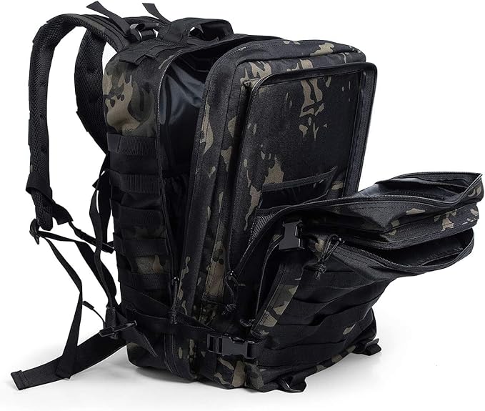 50L Tactical Backpack Training Gym Fitness Bag Outdoor Hiking Camping Army Molle Backpacks for Men Travel (CP)
