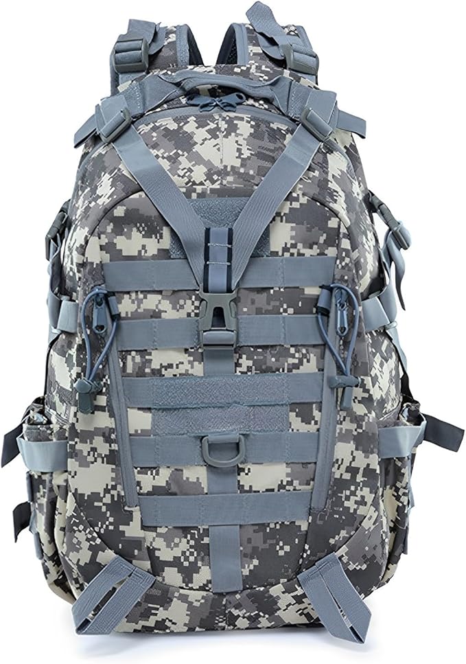 Lawaia Military Tactical Backpack for Men - Large Capacity Night Reflective Strip Ideal for Camping and Work (gray cp)