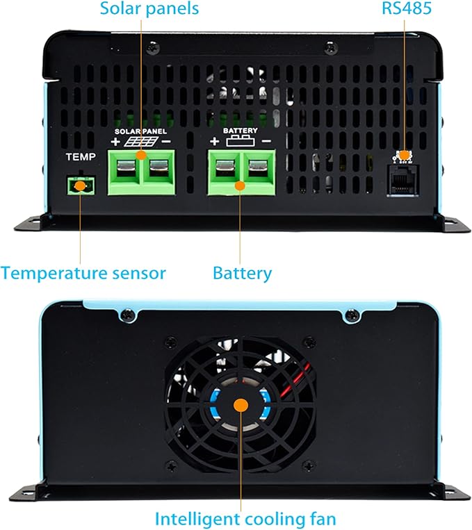 30A MPPT Solar Charge Controller12V 24V 36V 48V 60V 72V 84V 96V Solar Battery Regulator PV Max 230V for Sealed Lead Acid Gel and Lithium Battery (30A)