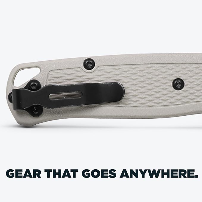 Benchmade - Bugout Outdoor EDC Folding Knife Slim Lightweight Plain Edge Drop-Point Blade CPM-S30V Stainless Steel (58-60HRC) Grivory Handle (535-12)