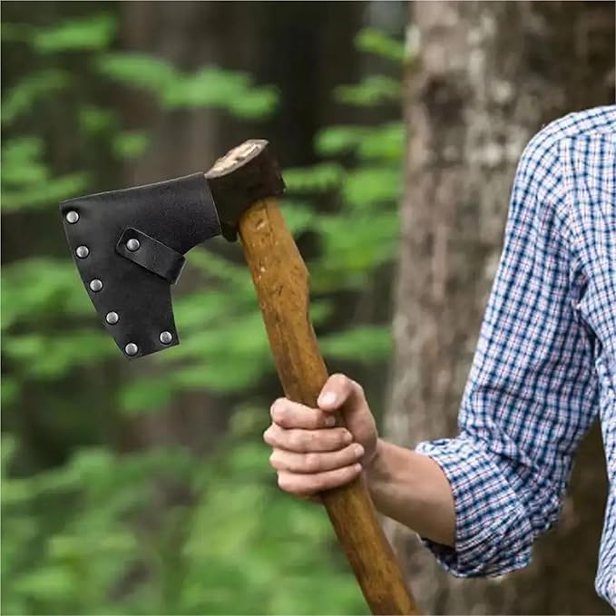 Axe Head Cover Hatchet Head Sheath Holster PU Leather Protector Camping Accessories for Outdoor Camping Blade Protection