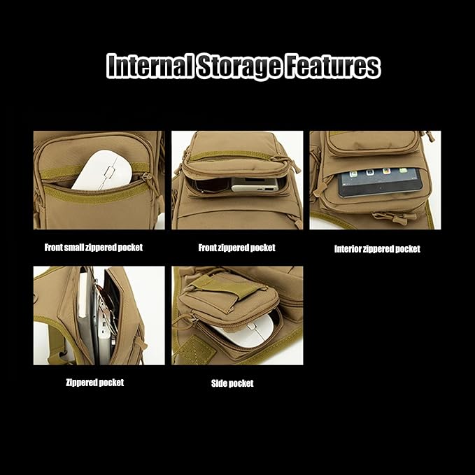 Fishing Waist Bag Travel Hiking Climbing Shoulder Pack for Men Lightweight for Fishing Hiking Camping Kayaking(Brown)