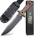 Dragon 12.8 Inch Sleipner Steel Full Tang Fixed BladeOutdoor Camping Tactics KnifeSatin PolishingG10 Handle with leggings Kydex Sheath (Brown handle black blade)