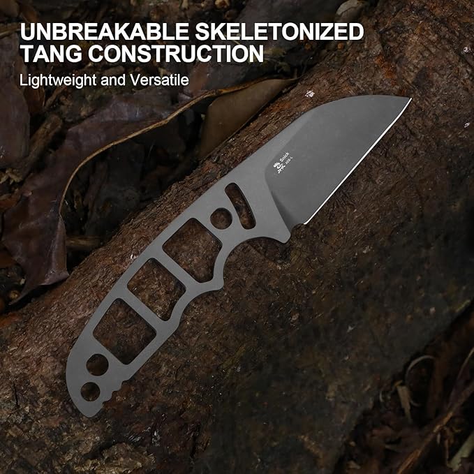 Kizer Snick Fixed Blade Knife with Sheath 2.68 AEB-L Steel Sheepfoot Camping Knife with Brown G10 Handle EDC Knives for Hiking 1085A2
