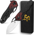 Sitivien ST154 Folding Knife Sandvik 14C28N Steel Blade with G10 HandleChinese Zodiac Series EDC Tool Knifes for Camping Hunting Survival Hiking(Red)