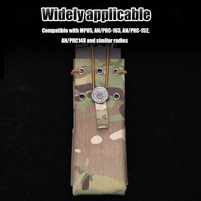 Tactical Molle Radio and Water Pouch Adjustable Storage Belt Holde for Walkie Talkie Outdoor Hiking Camping Vest Backpack