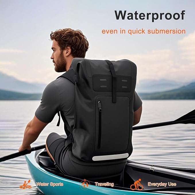 Waterproof BackpackHeavy Duty Hiking Backpack35/55/85L dry bag backpack waterproof for MenRoll-Top Closurefor Kayaking Travel Hiking Fishing Camping Motorcycles (yellow 85L)
