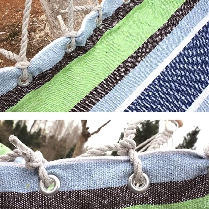 Portable Hammock Portable Small Hammock Cotton Canvas Porch Swing Relaxing Outdoor Garden Seat Travel Camping Hanging Lounger Lazy Chair for Backpacking Beach (Color : Black)