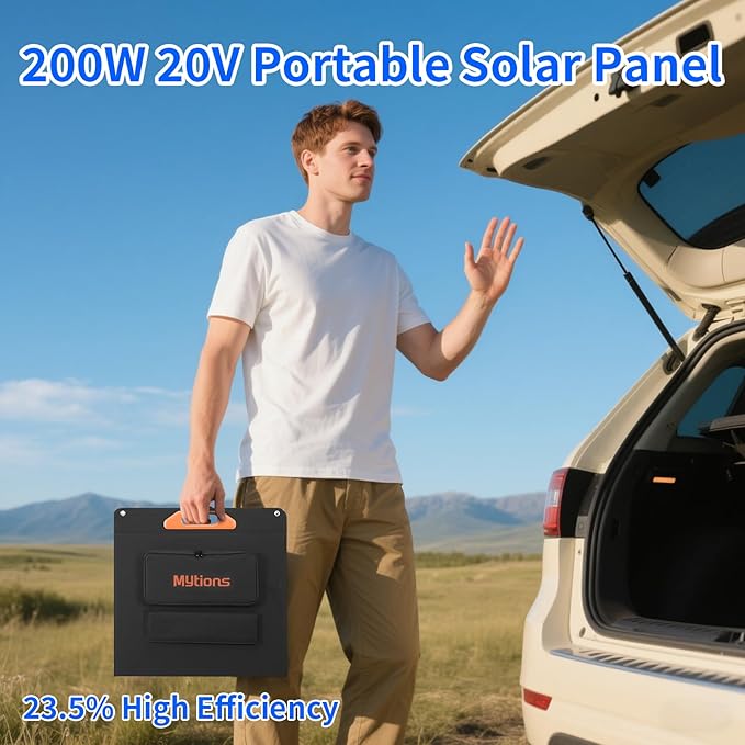200W Portable Solar Panel for Power Station Compatible with Jackery Ecoflow Bluetti Anker and More Portable Power Stations 23.5% High Efficiency Weatherproof for Camping RV Emergency Power