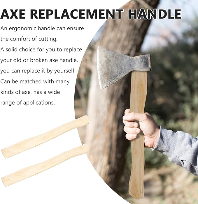 DOITOOL Wood Replacement Handle for Camp 8Pcs 14.9 Inch Hatchet Handle Replacement Hickory Hatchet Handle Replacement 38x4.4cm