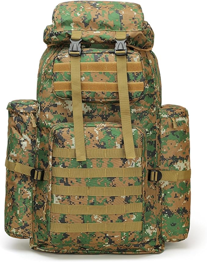 Military Tactical Backpack for Men 100L Waterproof Camping Hiking Travel Hunting Daypack Heavy Duty Adjustable Straps (Camo-1)