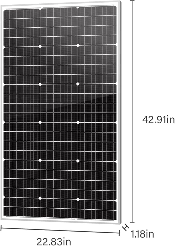Newpowa 10BB 120W Solar Panel High-Efficiency Monocrystalline 24V PV Module Designed for 24V Off Grid System Charge Your Battery of RV Boat Camper Trailer Gate Opener