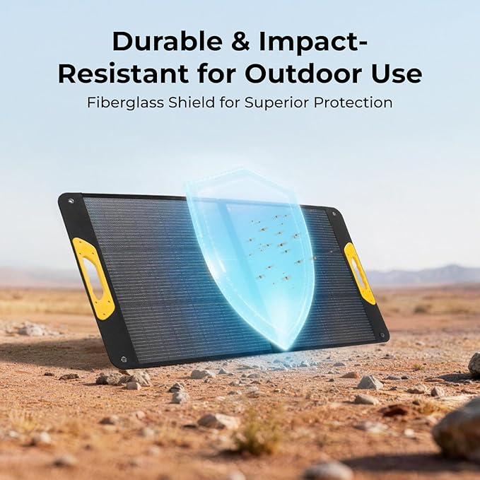 BougeRV 100W Portable Solar Panel Fiberglass Solar Charger Up to 25% Conversion Hight Efficiency N-Type Foldable Solar Panel IP65 Water Resistant for Camping RV Van Boat Hiking &amp Off-Grid