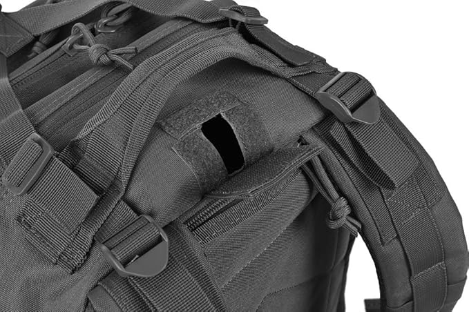 Military Tactical BackpackSmall Army Assault Pack Molle Bug Out Bag Backpacks Rucksack Daypack with Tactical US Flag Patch Black
