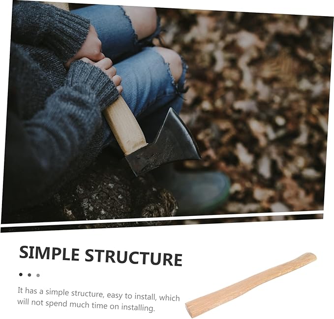 Wooden Axe Handle Replacement for Outdoor Chopping Sturdy Anti-Slip Grip Suitable for Hatchets and Firewood Splitting
