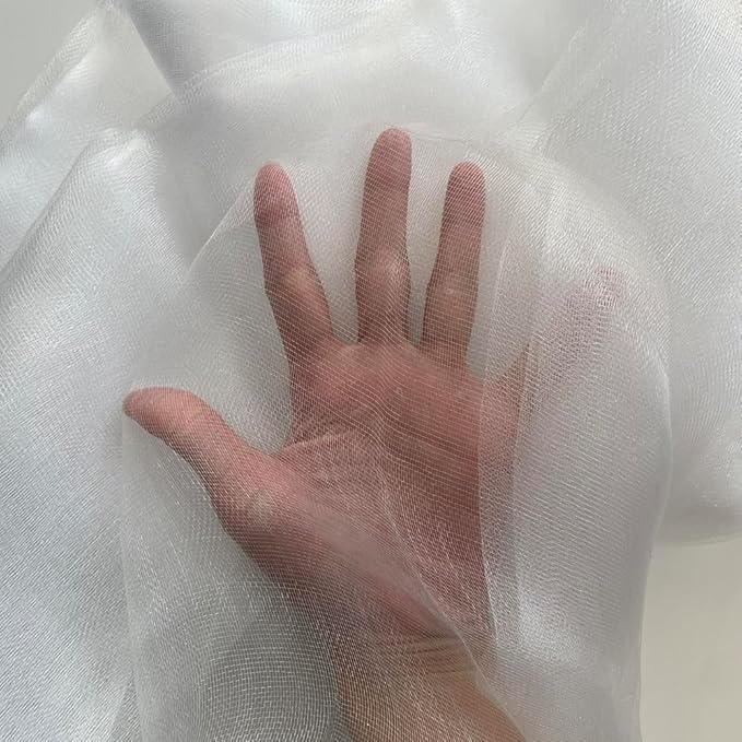 DIY Mosquito Net Screen Mesh Fabric White Customizable Size Fine Mesh for Outdoor Protection (19.68' x 19.68')