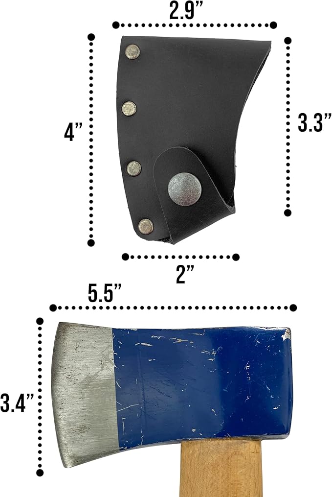 Hatchet Blade Cover Handmade from Full Grain Leather - Protector Case Cover Small Axe Blade Safety Sleeve Camping Accessory Lumberjack Outdoor Essentials