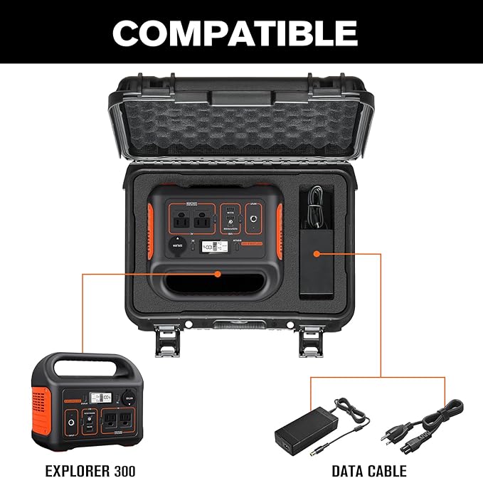 Hard Case for Jackery Explorer 300 - Portable Solar Generator Hard Shell Case: Waterproof Travel Carrying Storage Box for Jackery Portable Power Station Explorer 300: for Camper &amp Adventurer &amp