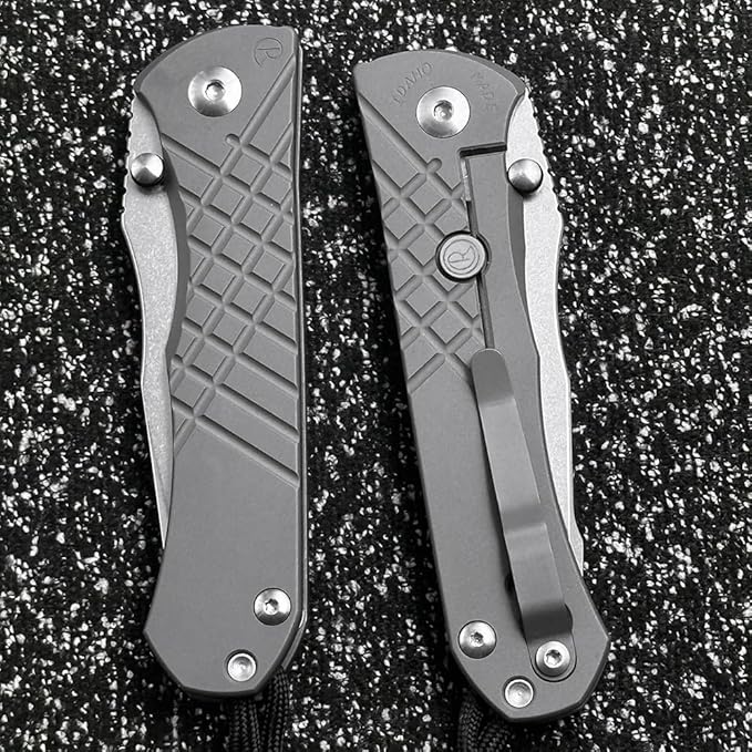Chris Reeve Umnumzaan Titanium Handle Double Row Ceramic Bearing EDC Tool Folding Knife (Tando Blade)