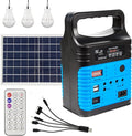 Portable Power StationSolar Generator with Panels includedLiFePO4 Battery Pack Small Solar Powered Generator with DC/USB OutletsLED Flashlight for Home UseOutdoor Camping Quiet(Blue)