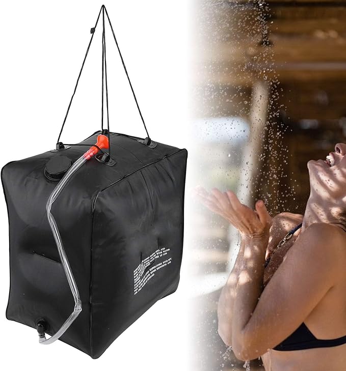 Solar Shower Bag Waterproof Portable Camping Shower Water Bag Solar Camping Showers with Showers Head for Hiking Campings Traveling Outdoor Use