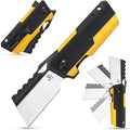 Sitivien ST155 Folding KnifeSandvik 14C28N Steel BladeG10 Handle EDC Tool Knife Pocket Knife for FishingCampingHiking(Black+Yellow) …