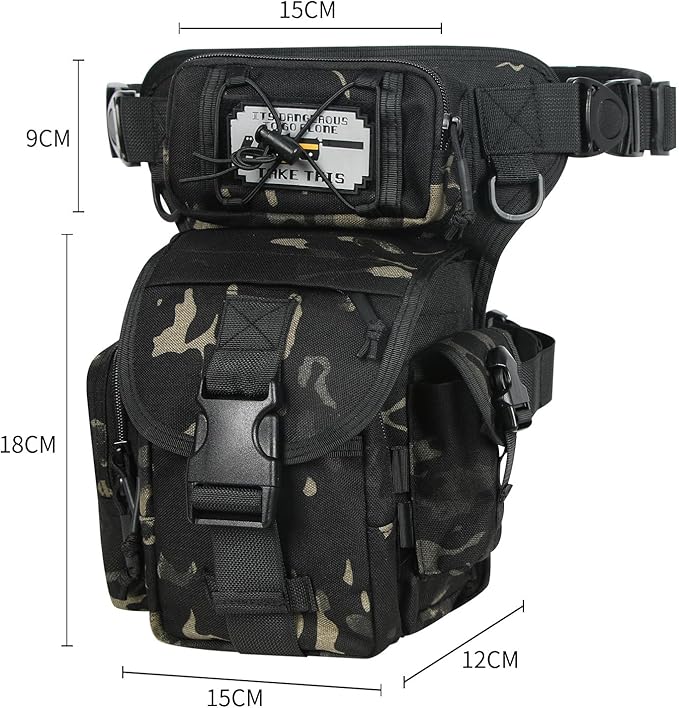 Tactical Dropper Leg Waist Pack Multi-Purpose Waterproof Outdoor Camping ECD Toolkit for Urban Commuting Camping and Fishing